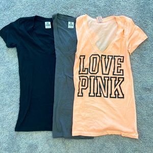 3 PINK by Victoria’s Secret V-neck shirts
